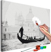 Doe-het-zelf op canvas schilderen - Black and White Venice.