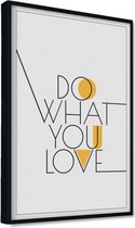 Akoestische panelen - Geluidsisolatie - Akoestische wandpanelen - Akoestisch schilderij AcousticPro® - paneel met 'do what you love' - Design 91 - Basic - 60X90 - Wit- Wanddecorati