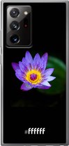6F hoesje - geschikt voor Samsung Galaxy Note 20 Ultra -  Transparant TPU Case - Purple Flower in the Dark #ffffff