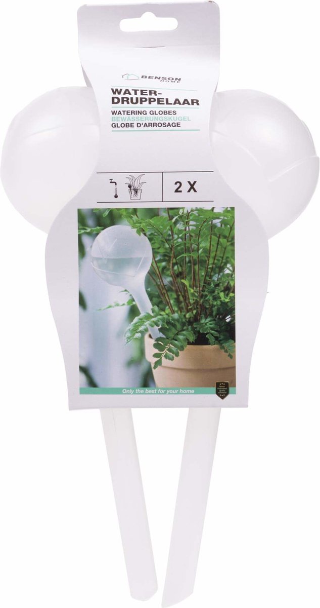 Benson Waterdruppelaar - 2x stuks - kunststof - 400 ml - Waterbol - Planten water geven thumbnail 3