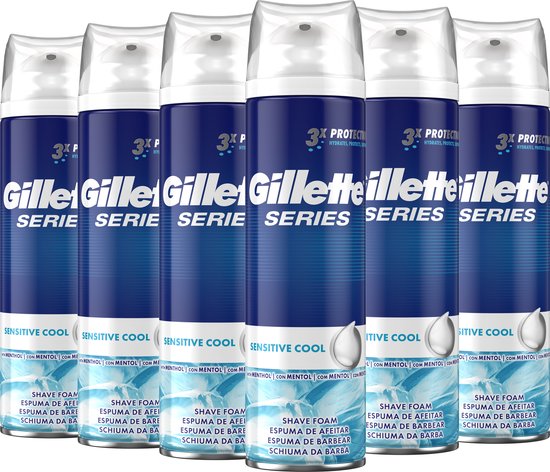 Gillette Series Sensitive Cool Scheerschuim Voor Mannen 250 ml
