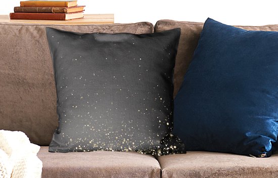Coussins Coussins décoratifs - Oreillers Salon - 50x50 cm - Paillettes sur fond noir