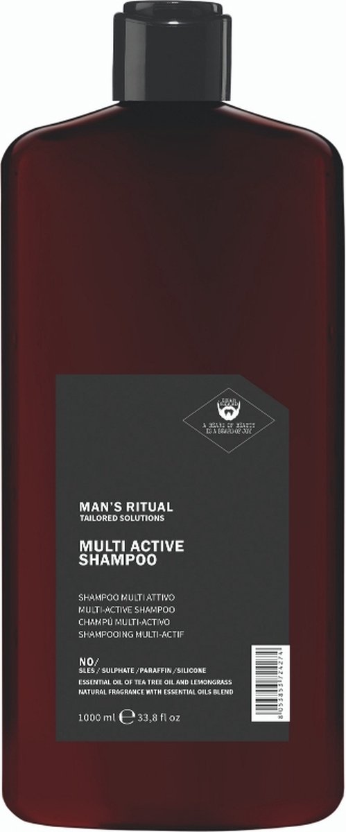 Dear Beard - Multi active shampoo - Natuurlijke shampoo - Voor mannen - 1 Liter - Anti Roos en schilfers