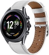 Strap-it Smartwatch bandje leer - geschik voor Fossil Gen 6 44mm / Gen 5e 44mm / Gen 5 - wit