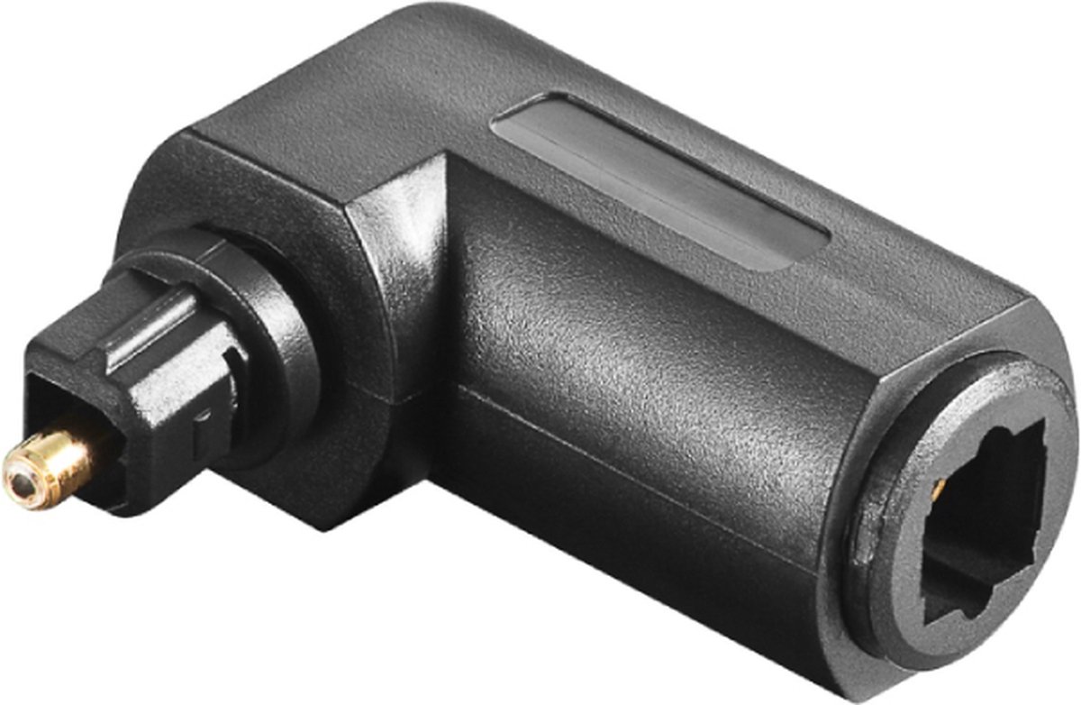 Haakse Optische Toslink Adapter - Toslink (v) - Toslink (m) - 360° Draaibaar - Verguld - Zwart