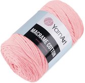 Macramé touw licht roze 85% katoen 15% polyester | 2mm x 225 meter koord