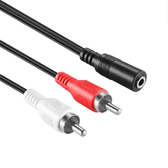 Audio Jack (3.5mm) to 2 RCA Cable Startech MUFMRCA Black 0,15 m - Startech