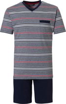 Pastunette for Men - Stripes - Shortama - Grijs/Blauw - Maat S