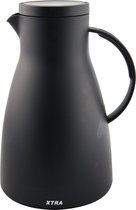 XTRA Thermoskan- Isoleerkan Koffie Thee - Extra grote vulopening - Model isoleerfles SURV 1.5 Zwart Dubbelwandig Hoogwaardige slagvaste kunststof