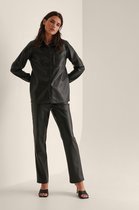 NA-KD pu shirt Dames Shirts & Blouses - Maat EU 42