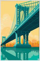 JUNIQE - Poster met kunststof lijst Manhattan Bridge New York City