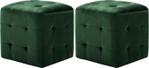 Decoways - Nachtkastjes 2 stuks 30x30x30 cm fluweel groen