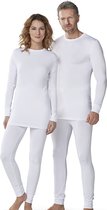 Thermo shirt wit unisex - maat XL - lange mouwen - extra zacht en warm - thermoshirt