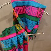 India Plaid Sjaal Groen Blauw Multi Colour met Franjes