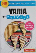 Denksport 3* Varia puzzels - 96 pagina's Varia puzzelboek - 3 sterren Kruiswoord Woordzoeker Zweeds Doorloper Sudoku - panfluit