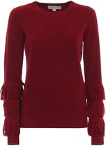 Michael Kors • rode wollen trui met franjes • maat XL