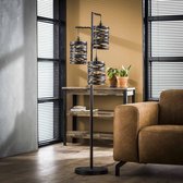 Crea Vloerlamp woonkamer/slaapkamer 3L spindle / Slate grey - Industrieel Design vloerlampen - Stalamp - Staande lamp