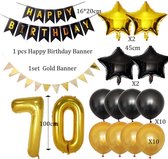 Verjaardag 70 Jaar | Feestversiering | Verjaardag Vieren | Verjaardagspakket | Happy Birthday Versiering | Ballonnen, Opblaasartikelen, Sterren | Zwart & Goud