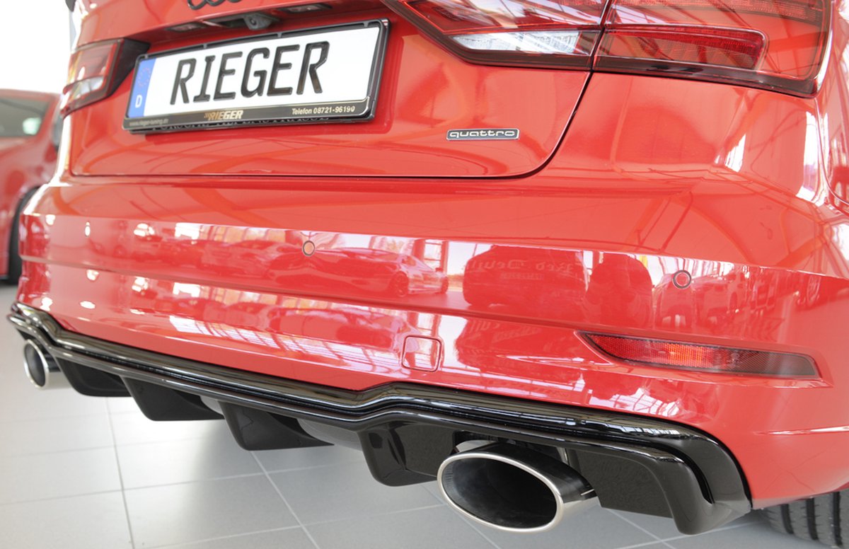 RIEGER - PERFORMANCE DIFFUSER - AUDI A3 SLINE / S3 8V FACELIFT (RS3 TIPS L) BERLINE / CABRIO - GLOSS BLACK