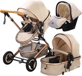 Luxmom Khaki 3in1 Kinderwagen met Autostoeltje