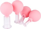 Cupping Set Massage | Roze | 4 stuks | Handmatig | Complete set | Ant-Cillulite | Cupping machine | Cupping Cups | Vacuüm Cupping Set