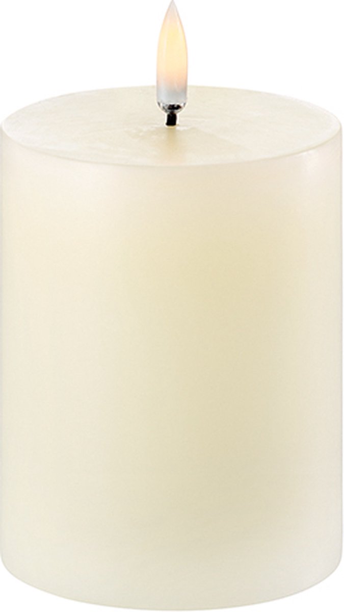 Uyuni Led Rustieke kaars Ivoor- Recht -Ø 7,8cm x Hoogte 10 cm