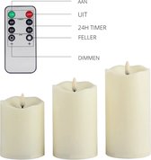 LumyLED kaarsen set elektrisch - kaars - set van 3 - werkt op batterij 2 x AA - LED - afstandsbediening - elektrische kaarsen - huis decoratie - sfeer verlichting -