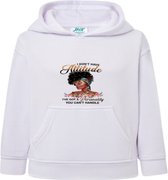 JHK -Hoodie dames met capuchon - I Dont Have Attitude -Wit - Large