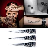 3 stuks Henna Tattoo Inkt pasta Zwart | Natuurlijke Body Art | Klaar voor gebruik | Indiase Zwarte Mehndi | Henna Tijdelijke Tattoo