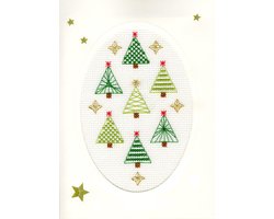 Christmas Forest kerstkaart - aida telpakket - Bothy Threads
