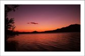 Walljar - Zonsondergang Lake Quinault - Muurdecoratie - Poster met lijst