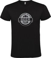 Zwart  T shirt met  " Member of the Beer club "print Zilver size XXXXXL