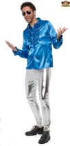 Partychimp Disco Broek Heren Disco outfit Carnavalskleding Heren Carnaval Foute Party - Zilver - Maat L/XL - Polyester