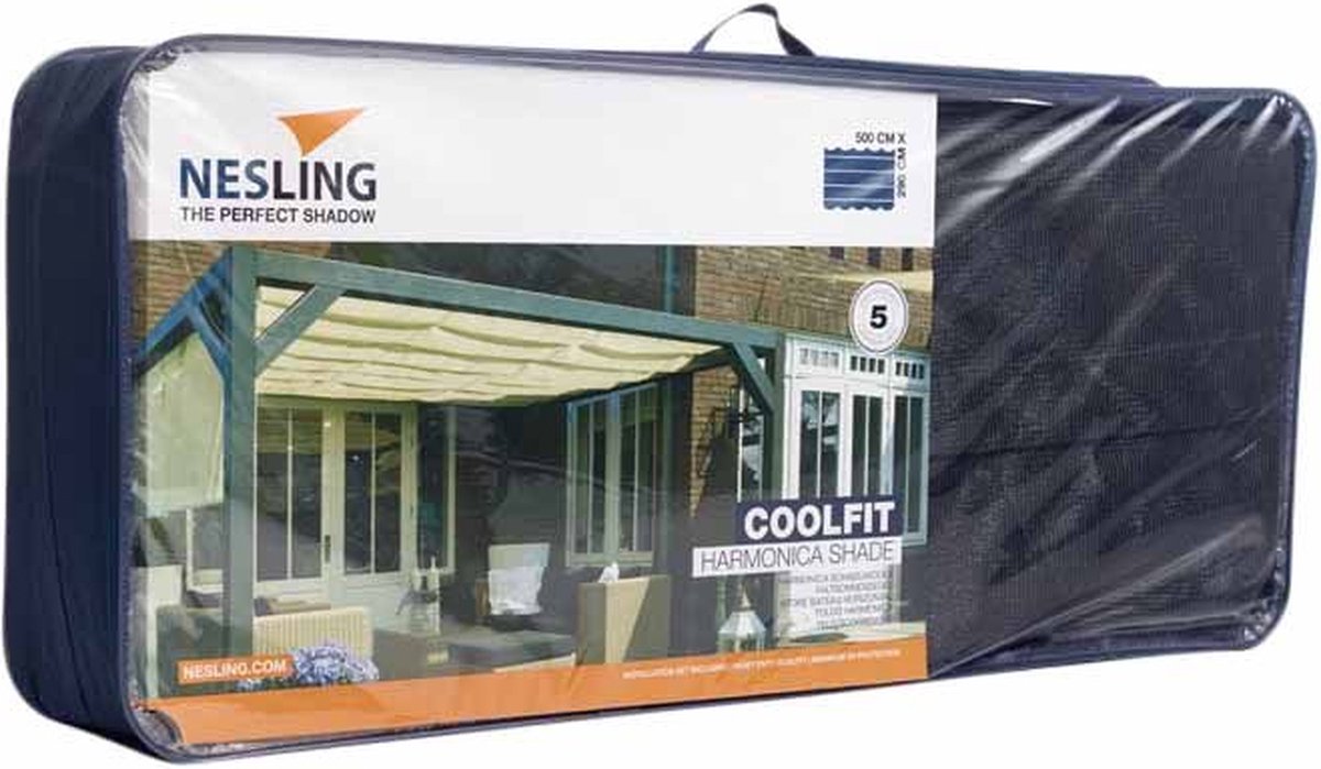 Nesling Voile d'ombrage rétractable, B290xL500cm, Noir