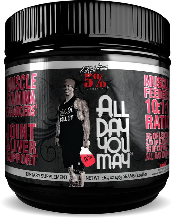 Foto: 5 nutrition rich piana all day you may 30 serv watermelon aminozuren aminozuur mix