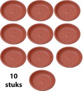 Plantenschotel - terracotta - diameter 10 cm - hoogte 1 cm - set van 10 stuks