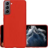 Samsung Galaxy S22 Hoesje Back Cover Siliconen Case Hoes - Rood