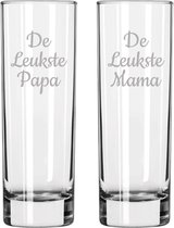 Gegraveerde longdrinkglas 22cl De Leukste Mama-De Leukste Papa