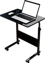 Iwant® Laptoptafel met Wielen – Laptop houder - Hoog Bureau - knietafel - in Hoogte Verstelbare -voor Slaapkamer en Bank - Laptoptafel – multifunctioneel -  Zwart walnoot - 40 x 60cm