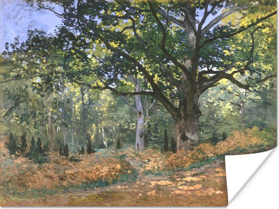 Poster The Bodmer Oak - schilderij van Claude Monet - 80x60 cm