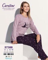 Caroline Pyjamaset voor Dames, Paars, Home Sleep Wear, Maat L, Hoge Kwaliteit