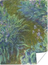 Affiche Le chemin à travers les iris - Peinture de Claude Monet - 120x160 cm XXL