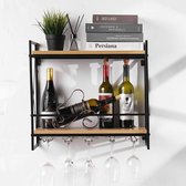 wijnrek wandmontage, 54,8 cm duurzaam praktisch solide en eenvoudige installatie wijnhouder, elegante opslag glashouder voor keuken eetkamer wijnkelder bar