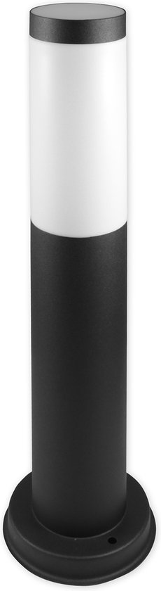 LED Tuinverlichting - Staande Buitenlamp - Exotro Malini - RVS - Mat Zwart - E27 Fitting - Rond - 45cm