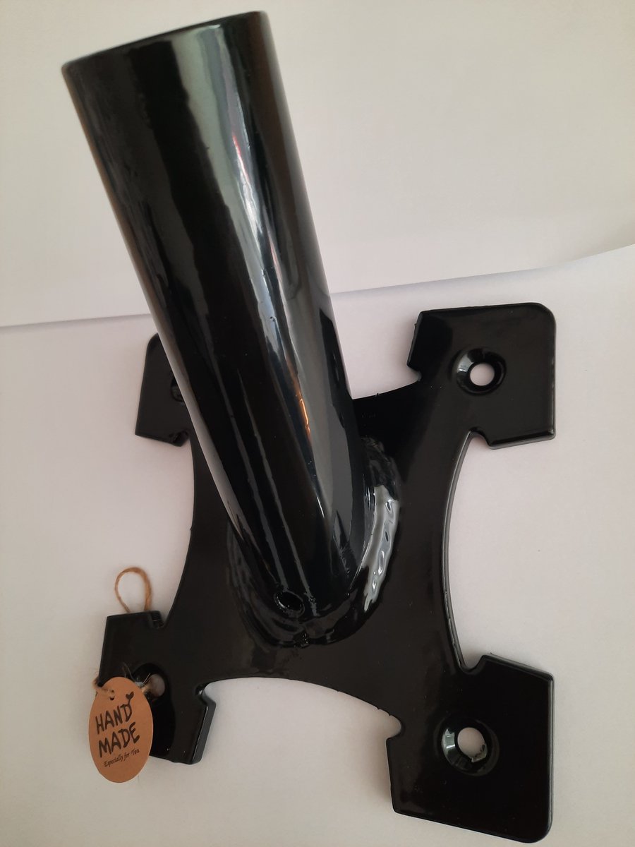Vlaggenstokhouder smeedijzer grachtengroen Handmade