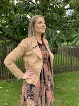 Beige jasje met suède look