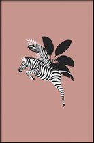 Walljar - Tropical Zebra - Muurdecoratie - Canvas schilderij