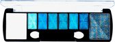 D'Donna - Oogschaduw Palette - Space Azul - met lange applicator - 8 kleuren: wit / blauw / zwart - 1 doosje met 10 gram inhoud