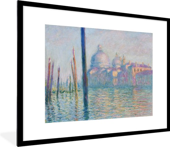 Fotolijst incl. Poster - Het grote kanaal, Venetië - Schilderij van Claude Monet - 80x60 cm - Posterlijst