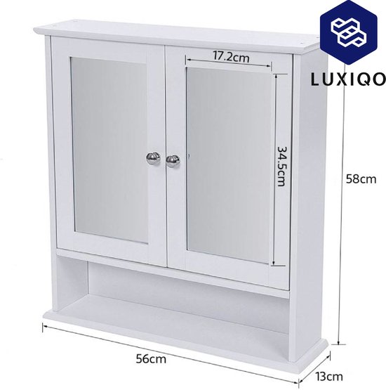 Badkamerspiegelkast wit 56x13x58 bianco Badkamerspiegelkast wit 56x13x58 bianco